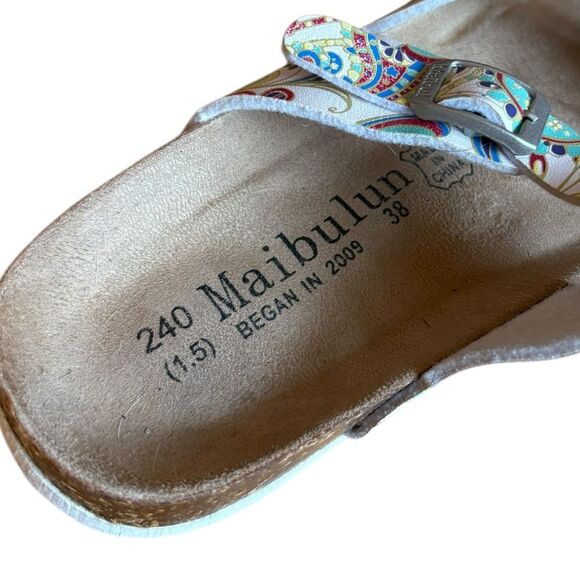 Maibulun Summer Criss Cross Strap Sandals White Floral Size 38 US Women Size 7.5 - Picture 8 of 8